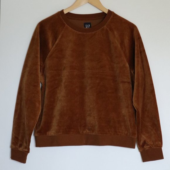 Gap Brown Velour Crew Neck Shirt NWOT - Picture 1 of 6